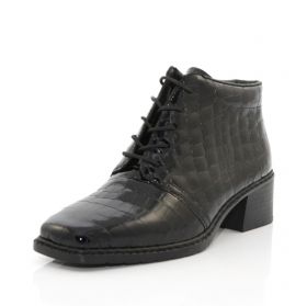 Botine femei RIEKER negre din lac
