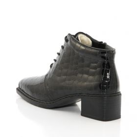 Botine femei RIEKER negre din lac