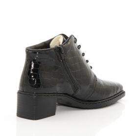 Botine femei RIEKER negre din lac