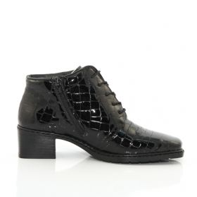 Botine femei RIEKER negre din lac