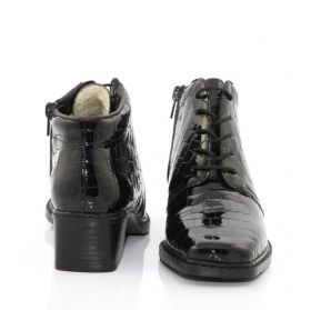 Botine femei RIEKER negre din lac