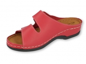 INBLU 158D105 Италиански дамски анатомични чехли от естествена кожа, Червени