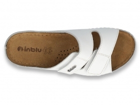 INBLU 158D107 Италиански дамски анатомични чехли от естествена кожа, Бели