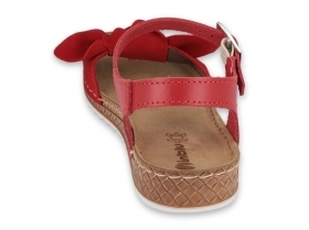 INBLU 158D117 Италиански дамски анатомични сандали от естествена кожа, Червени