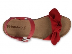 INBLU 158D117 Италиански дамски анатомични сандали от естествена кожа, Червени