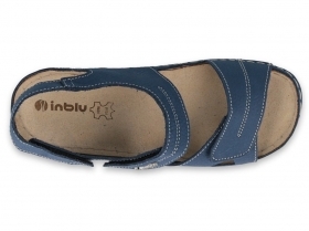 INBLU 158D142 Италиански дамски анатомични сандали от естествена кожа, Сини