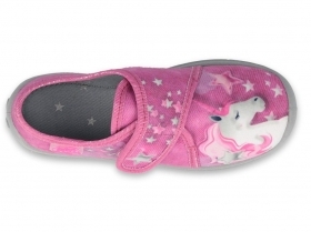 BEFADO 560X118 Детски обувки за момиче от текстил, Розови с еднорог