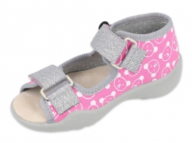 BEFADO PAPI 342P030 Бебешки текстилни сандали с кожена стелка, Розови