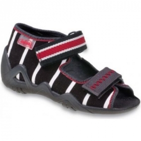 BEFADO SNAKE 250P043 Бебешки текстилни сандали,  Черни с червено