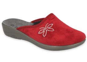 INBLU 5D19016 Италиански дамски чехли, Червени с ефектни камъчета