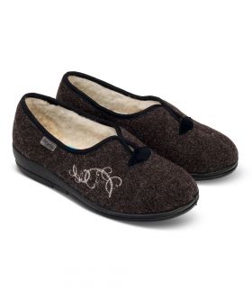 BEFADO 940D356 Pantofi ortopedici femei cu lână naturală, maro