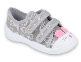 BEFADO MAXI 907P116 Бебешки текстилни обувки, Сиви с котета