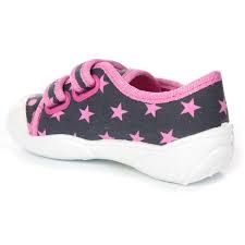 BEFADO MAXI 907P098 Бебешки текстилни обувки, Сини с  розови звезди и точки