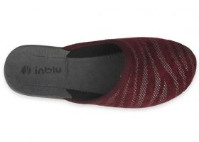 INBLU 5D22066 Италиански дамски чехли, бордо с ефектни ленти