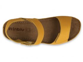 INBLU 158D161 Италиански дамски анатомични сандали от естествена кожа, Жълти