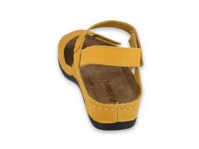 INBLU 158D161 Италиански дамски анатомични сандали от естествена кожа, Жълти