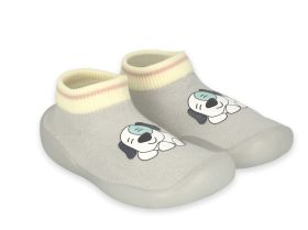 BEFADO 002P026 Бебешки Обувки чорапчета, Сиви с кученце