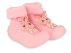 BEFADO 002P029 Бебешки Обувки чорапчета, Розови със зайче