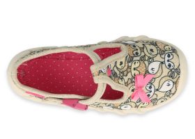 BEFADO MUMMY & ME 110P437 Бебешки текстилни обувки за момиче, Бежови със сърнички