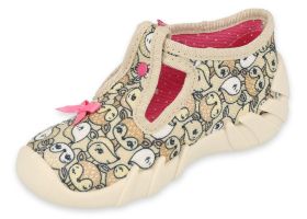 BEFADO MUMMY & ME 110P437 Бебешки текстилни обувки за момиче, Бежови със сърнички