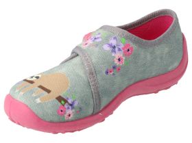 BEFADO 560X171 Детски текстилни обувки за момиче, Сиви  с розово