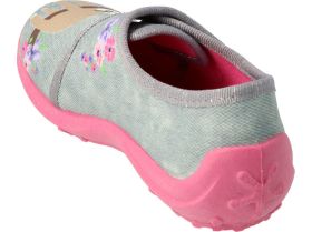 BEFADO 560X171 Детски текстилни обувки за момиче, Сиви  с розово