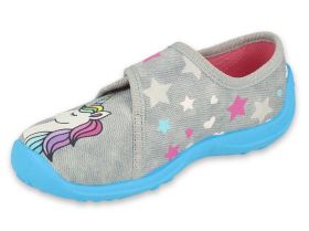 BEFADO 560X131 Детски текстилни обувки за момиче, Сиви с еднорог