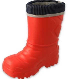 BEFADO 162Y308 Детски гумени ботуши с чорап-отоплител, Червени