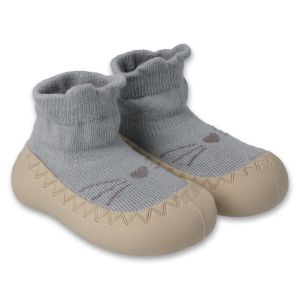 BEFADO 002P044 Бебешки Обувки чорапчета, Сиви с котенца