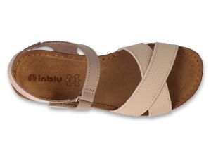 INBLU 158D249 Дамски анатомични сандали от естествена кожа, Бежови 