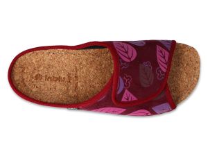 INBLU 155D158 Дамски ортопедични  коркови чехли за широк крак, Бордо