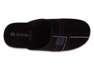 INBLU 155M026 Луксозни мъжки домашни чехли, Черни