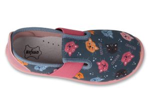 BEFADO SOFTER 901Y020 Детски пантофи с кожена стелка, Сини с розово