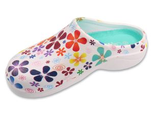 DR ORTO MED 154D110 Анатомично сабо с подвижна стелка, Бяло на цветя