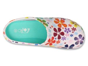 DR ORTO MED 154D110 Анатомично сабо с подвижна стелка, Бяло на цветя