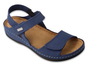 BEFADO 158D287 Дамски анатомични сандали от естествена кожа, Сини
