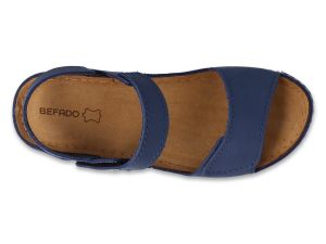 BEFADO 158D287 Дамски анатомични сандали от естествена кожа, Сини