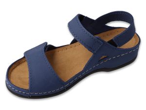 BEFADO 158D287 Дамски анатомични сандали от естествена кожа, Сини