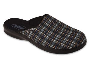 BEFADO  548M040 Полски мъжки  домашни чехли, Сиво каре