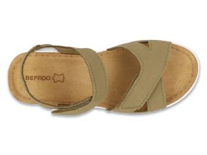BEFADO HOME&GO 158D309 Дамски анатомични сандали с лепки, Каки