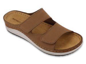 BEFADO HOME & GO 158D305 Дамски анатомични чехли от естествена кожа, Бежови