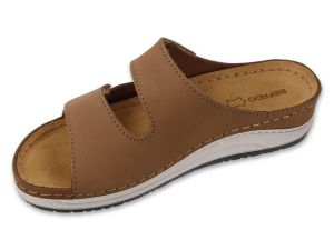 BEFADO HOME & GO 158D305 Дамски анатомични чехли от естествена кожа, Бежови