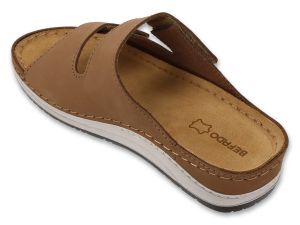 BEFADO HOME & GO 158D305 Дамски анатомични чехли от естествена кожа, Бежови