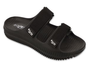 DR ORTO 153M002 Анатомични чехли с велкро - черни