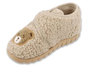 Топли детски пантофи Befado FLEXI 465P220 бежови с мече