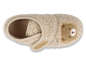 Топли детски пантофи Befado FLEXI 465P220 бежови с мече