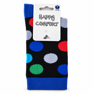 Цветни чорапи NOVIA Happy Comfort – черни с цветни точки